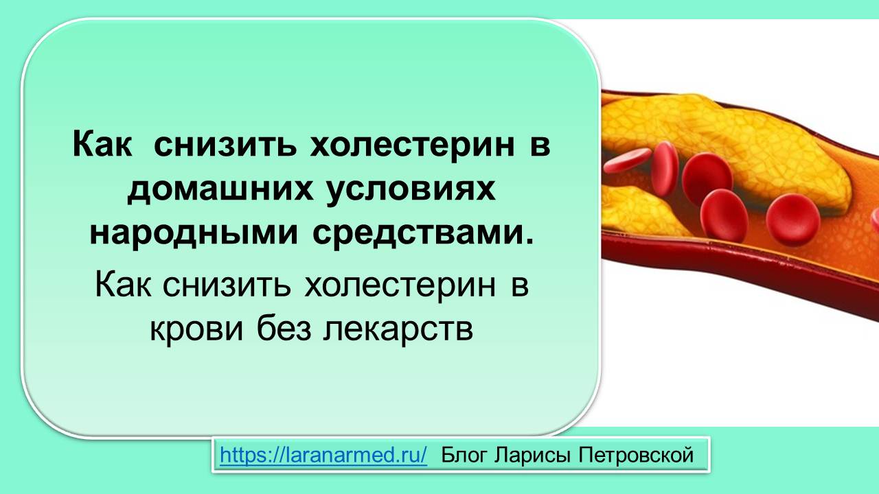 Как снизить холестерин в домашних условиях народными средствами